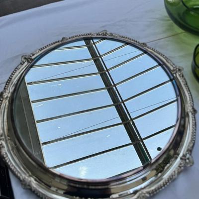 Sheffield Silver plate mirror display plate, Chinese Tureen