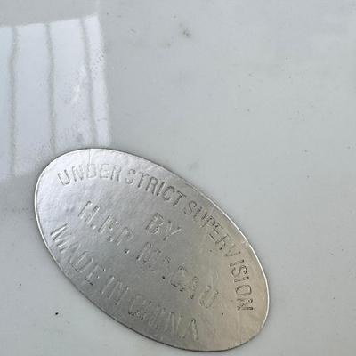 Sheffield Silver plate mirror display plate, Chinese Tureen