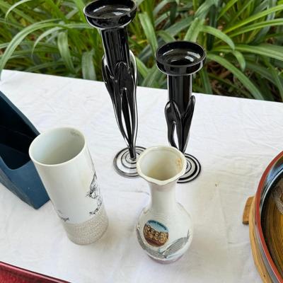 Japanese and MCM USA flower arrnaging Vases Ikebana