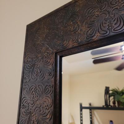 Large Embossed Design Beveled Wall Mirror (UGB3-EL)