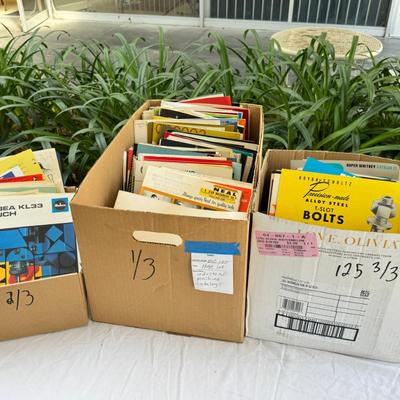3 large boxes full of Industrial tool catalogs
