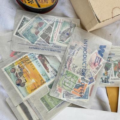 Sleeved stamps sets and individual Vintage greeting cards all occasions