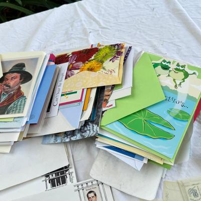 Sleeved stamps sets and individual Vintage greeting cards all occasions