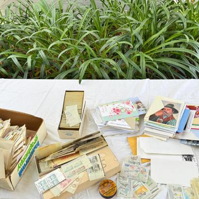 Sleeved stamps sets and individual Vintage greeting cards all occasions
