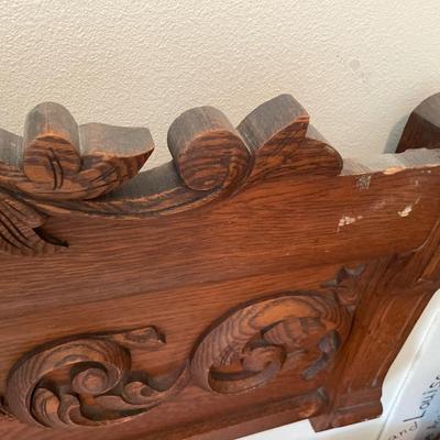 Wood headboard with wall hooks