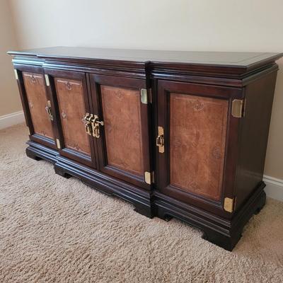 Chinoiserie Wood Credenza with Brass Hardware (UGB1-EL)