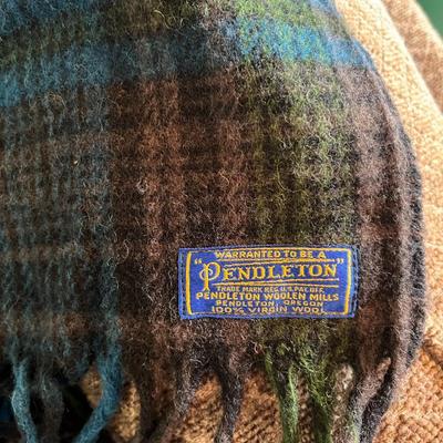 Pendleton 100% Wool Blanket and Buckwheat Neck Pillow (B1)