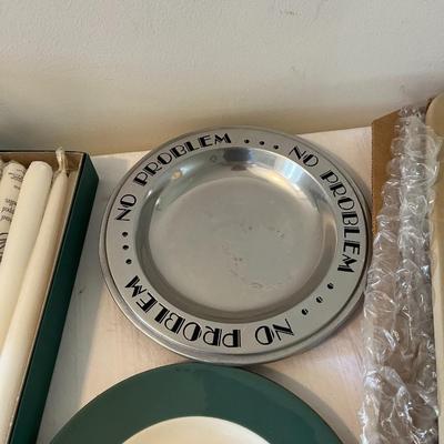 Mixed Lot-Light House, Candles, Plates and Pampered Chef Stone (G)