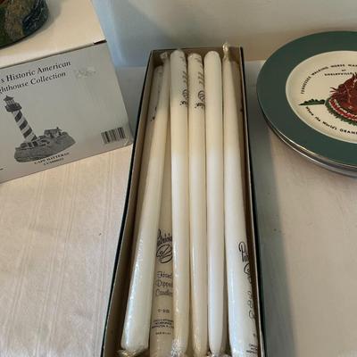 Mixed Lot-Light House, Candles, Plates and Pampered Chef Stone (G)