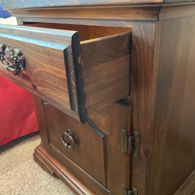 Nightstand and lamp and decor