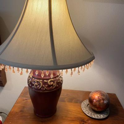 Nightstand and lamp and decor