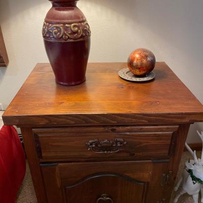 Nightstand and lamp and decor