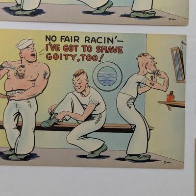 Vintage Risqué Comic Postcards Lot of 5 Saucy Sailor Humorous Pin Up Style Collectibles