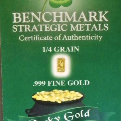 1/4 grain Gold Bar