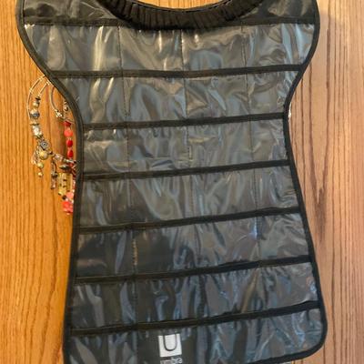 Necklaces and bracelets on an organizer