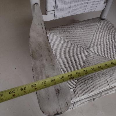 Vintage Wood Framed Rush Seat and Back Porch Rocker Choice B