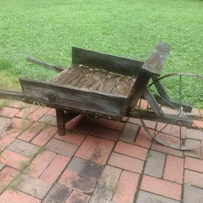 Vintage Flatbed Steel Wheeled Wheelbarrow