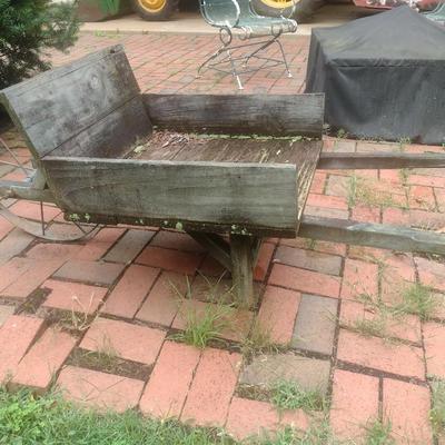 Vintage Flatbed Steel Wheeled Wheelbarrow