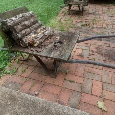 Home Made Flatbed Steel Wheeled Wheelbarrow