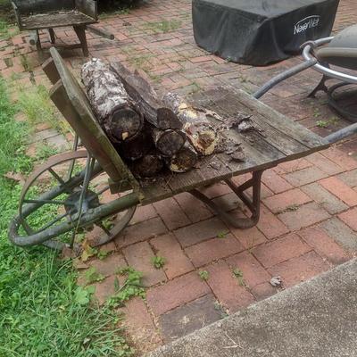 Home Made Flatbed Steel Wheeled Wheelbarrow