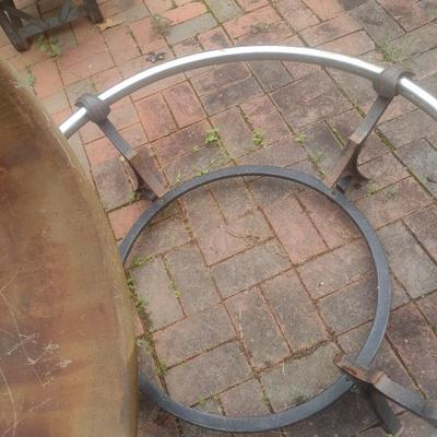 Clay Pan Outdoor Firepit with Stainless Steel Stand