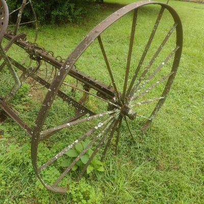 Antique Double Wheel Hay Rake
