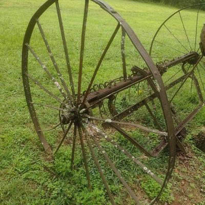 Antique Double Wheel Hay Rake