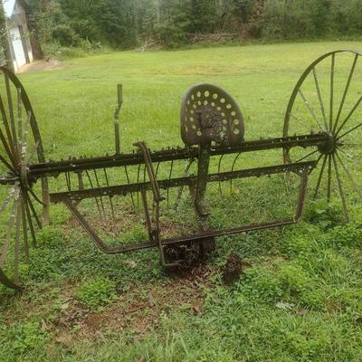 Antique Double Wheel Hay Rake