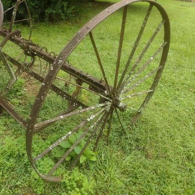 Antique Double Wheel Hay Rake