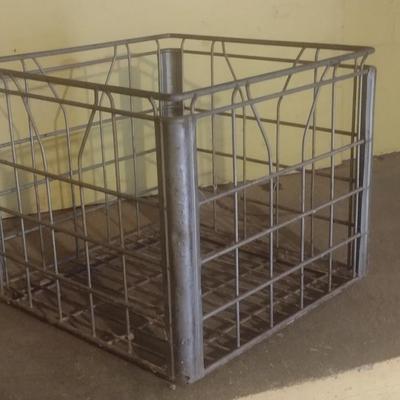 Vintage Flavo-Rich Dairy Metal Wire Milk Crate