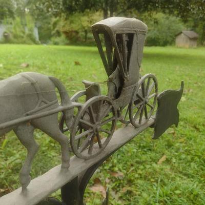 Vintage Amish Horse Drawn Carriage Weathervane with Directionals