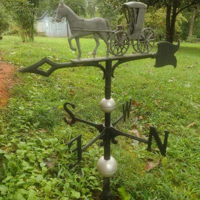 Vintage Amish Horse Drawn Carriage Weathervane with Directionals