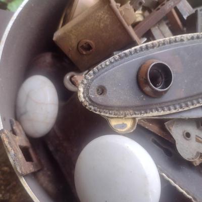 Nice Collection of Antique Door Locks, Latches, Covers, Porcelain Doorknobs and Other