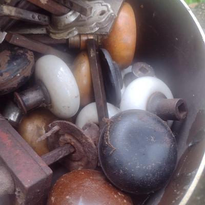Nice Collection of Antique Door Locks, Latches, Covers, Porcelain Doorknobs and Other