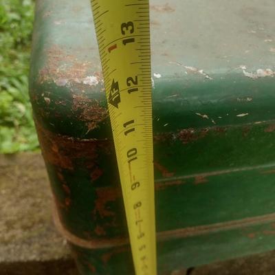 Vintage Metal Exterior Camping Cooler with Galvanized Interior Pan