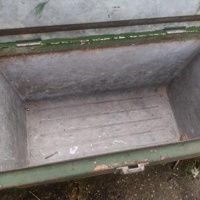 Vintage Metal Exterior Camping Cooler with Galvanized Interior Pan