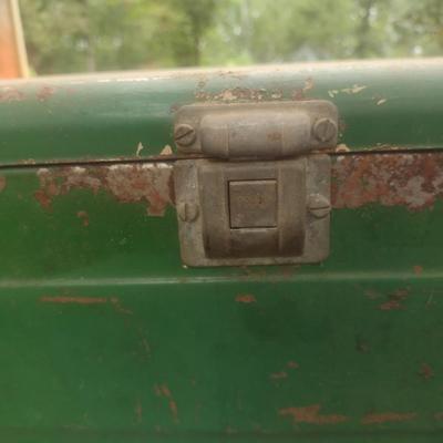 Vintage Metal Exterior Camping Cooler with Galvanized Interior Pan
