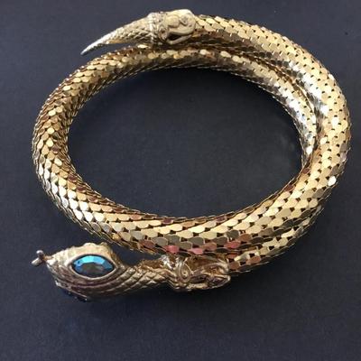 Beautiful vintage, Egyptian snake arm cuff bracelet