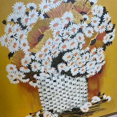 Vintage daisies painting