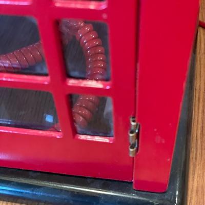 Vintage telephone in a telephone booth