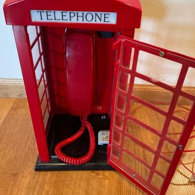Vintage telephone in a telephone booth