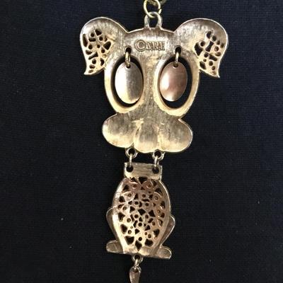 Sarah Coventry, vintage, Hercules articulating puppy, dog statement, necklace