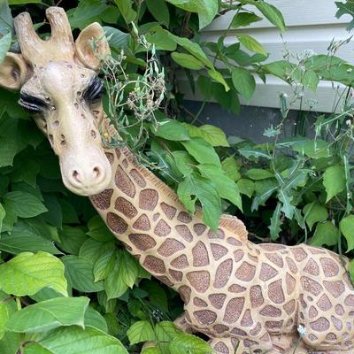 Outdoor giraffe and zebra