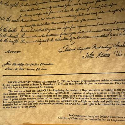 Replica of the Bill of Rights