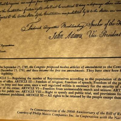 Replica of the Bill of Rights