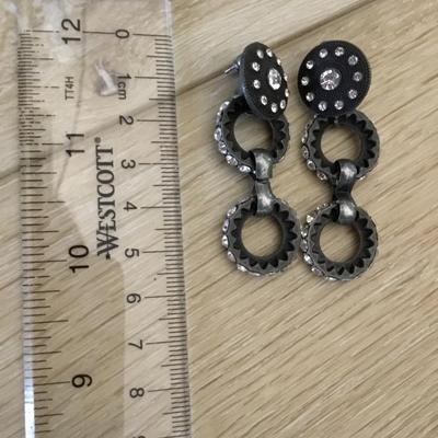 Cute rhinestone dangle statement earrings