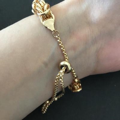 Beautiful gold tone very nice quality slider bracelet