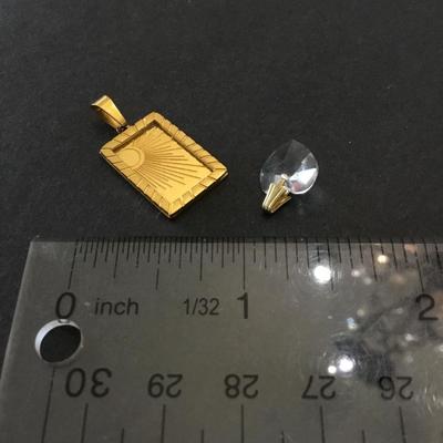 Beautiful pendants, crystal heart pendant and Sunburst stainless steel gold tone pendant