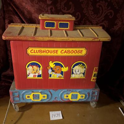 Clubhouse Caboose Toy Box on Wheels