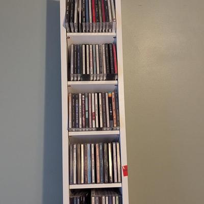 11-Tier Shelf CD Holder With CD's Approx 80" Tall (SB)